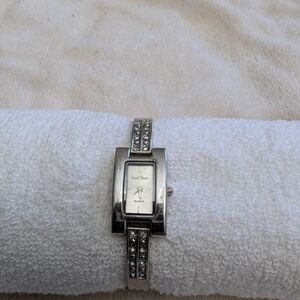 Good Times rectangle watch. Women's. Sive tone with Rhynstones. GUC.